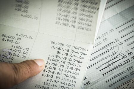 Close up of saving account Passbookの写真素材