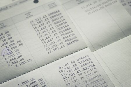 Close up of saving account Passbookの写真素材