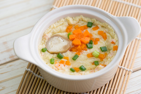 Steamed egg with vegetable,carrot