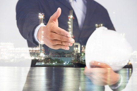 Double Exposure image of Businessmanの写真素材