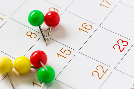 Mark on the calendar at 15の写真素材