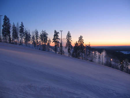 Sunset in mountainsの写真素材