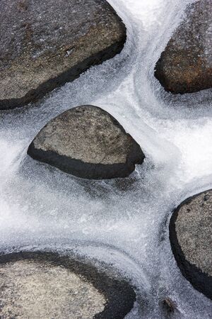 Stones in iceの写真素材