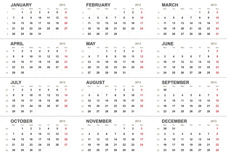 Solid 2013 calendar template or backgroundの写真素材