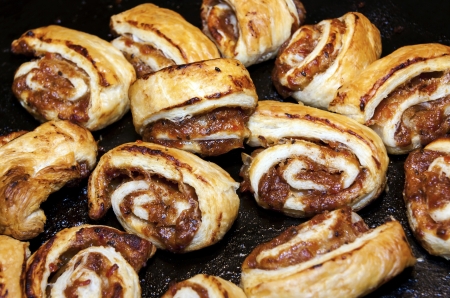 Lot of sweet tasty jam piesの写真素材