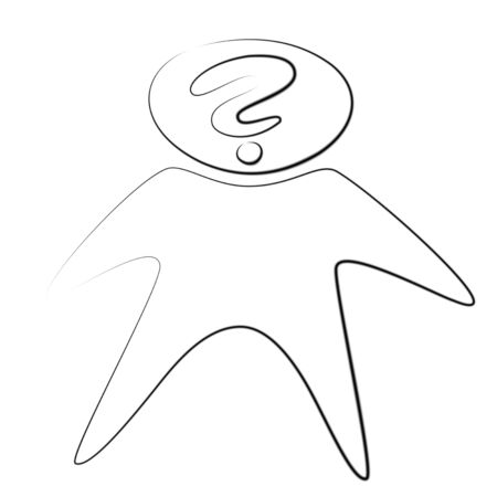 An illustration of an unknown person, thief or mystery man and question mark inside its headの写真素材