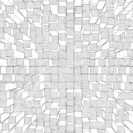 Abstract background of cubes and squares at different depthの写真素材
