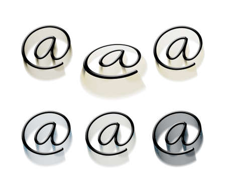 Isolated email signs or symbols on white backgroundの写真素材