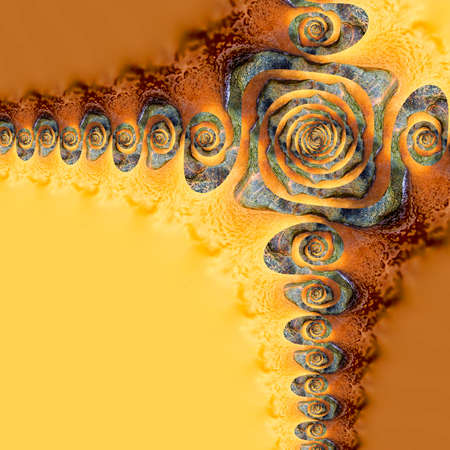 Abstract twirly yellow brown backrgoundの写真素材