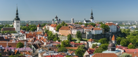 Panorama of the Old Town of Tallinn, Estonia, in summerの写真素材