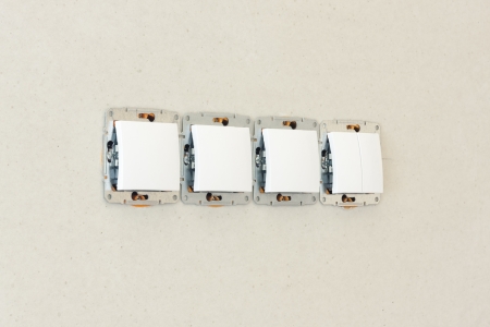 Row of switches in a cyproc wall