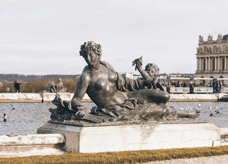 Sculptures in the garden of Versaille palace in Franceのeditorial素材