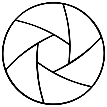 Simple illustration of camera lens aperture ringの写真素材