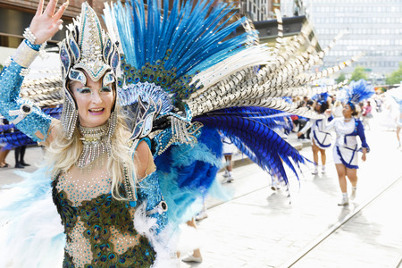 HELSINKI, FINLAND - JUNE 10, 2017: Helsinki Samba Carnaval celebration on the streets of Helsinki, Finland on June 10, 2017のeditorial素材