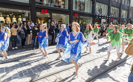 HELSINKI, FINLAND - JUNE 10, 2017: Helsinki Samba Carnaval celebration on the streets of Helsinki, Finland on June 10, 2017のeditorial素材