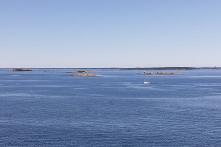 Small islands in sea near Helsinki, Finlandの写真素材