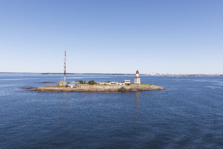 Beacon and communication tower on an island in Finlandの写真素材