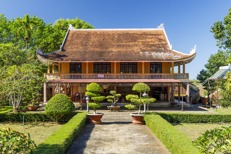 DAM BRI, VIETNAM - FEBRUARY 19, 2018: Secondary building of Tu Vien Bat Nha Buddhist temple in Dam Bri, Vietnamのeditorial素材