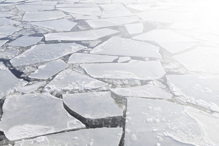 Ice sheets float in ice cold Baltic sea