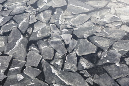 Ice sheets float in ice cold Baltic sea