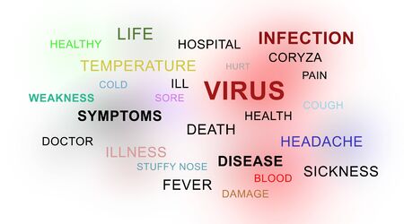Lots of words describing health issuesの写真素材