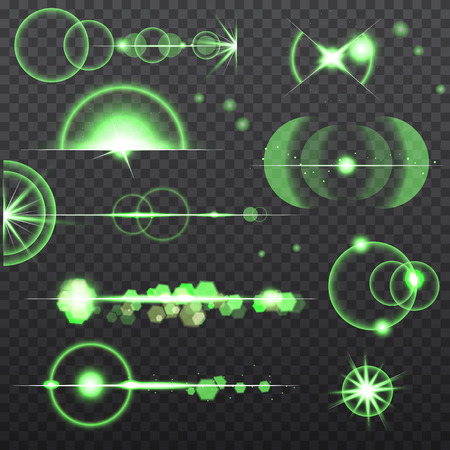 Beautiful light effects on transparent backgroundのイラスト素材