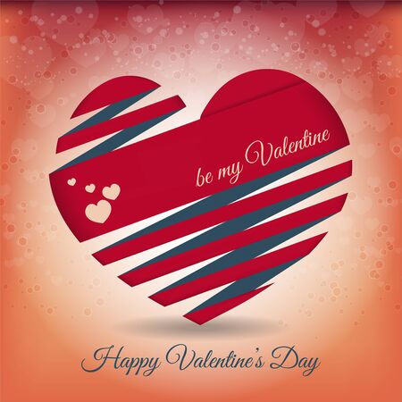 beautiful heart ribbon for valentine dayのイラスト素材
