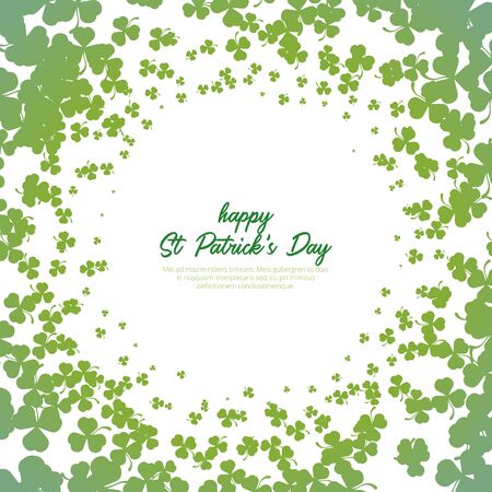 A shamrock circle pattern and background for st patrick's day. leaf, st patrick's day elementのイラスト素材