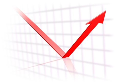 Trend arrow turning upwardsの写真素材