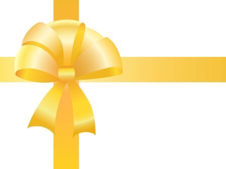 bow of yellow color with tapes for packing of a gift vectorのイラスト素材