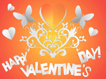 postcard greetings happy Valentine`s day illustration vectorのイラスト素材