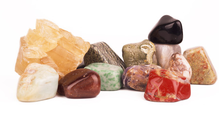 a group of stones of different color and sizeの写真素材