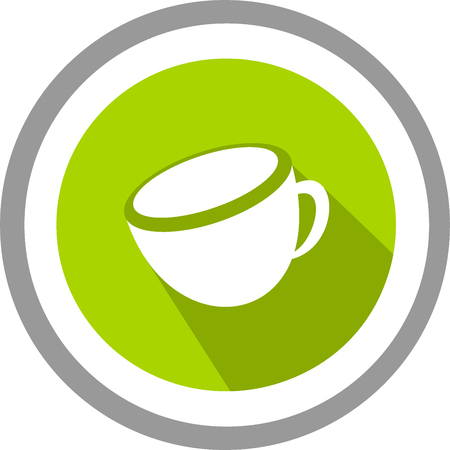 This is the icon of a cup of coffee. This ordinary coffee drink in a drink in the relax and leisure time.のイラスト素材