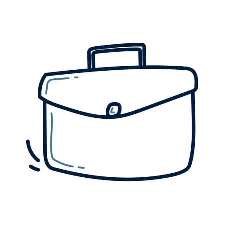 portfolio briefcase icon over white background, line style, vector illustrationのイラスト素材