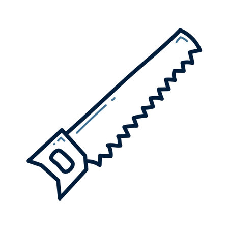 Hand saw vector line icon isolated on white background. Hand saw outline icon.のイラスト素材