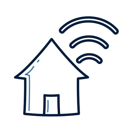 Smart home icon. Internet of things concept. Vector illustration in outline style.のイラスト素材