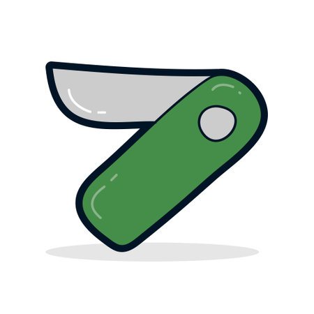 Multifunctional knife doodle illustration. Multifunctional tool. Flat vector illustrationのイラスト素材