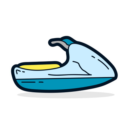 Speed Boat doodle icon, vector illustration eps 10.のイラスト素材