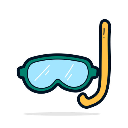 Snorkeling mask doodle icon. Vector illustration in flat style.のイラスト素材