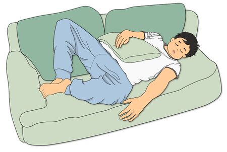 Cartoon boy sleepingの写真素材