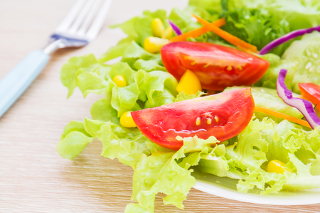 Vegetables salad on plateの写真素材