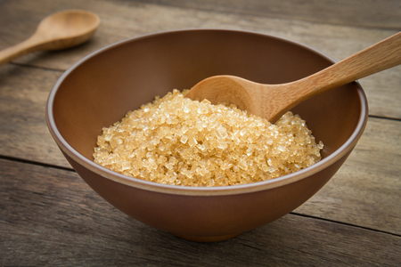Brown sugar in bowlの写真素材
