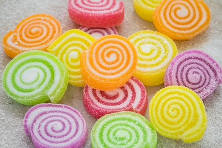 Marshmallows with jellyの写真素材