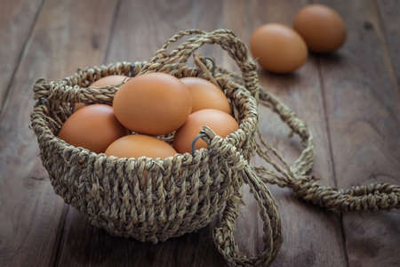 Eggs in basketの写真素材