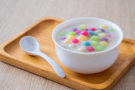 Colorful ball flour in coconut milk (Bua Loi), Thai dessertの写真素材