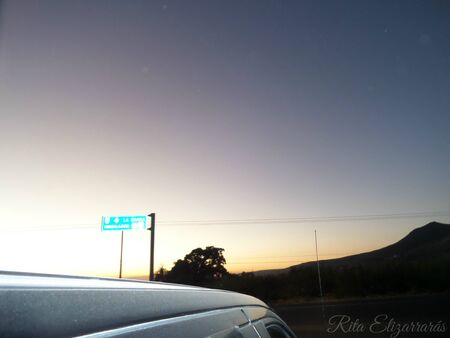 Sunset on the roadの写真素材