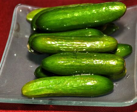 pickles on a plateの写真素材
