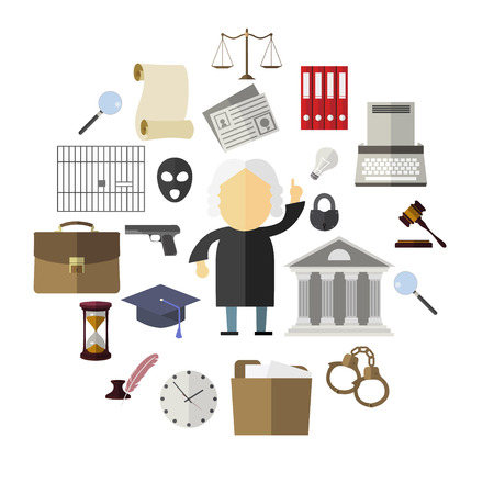 Law, legal and justice icons, setのイラスト素材
