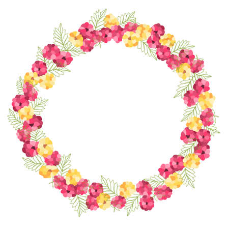 Wreath of stylized raspberries for thank you card, greeting card or invitation.のイラスト素材