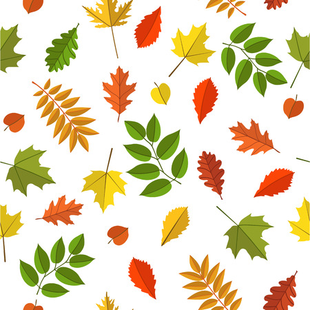 Seamless pattern with colorful autumn leaves. Seamless pattern can be used for wallpaper, pattern fills, web page background, surface textures.のイラスト素材